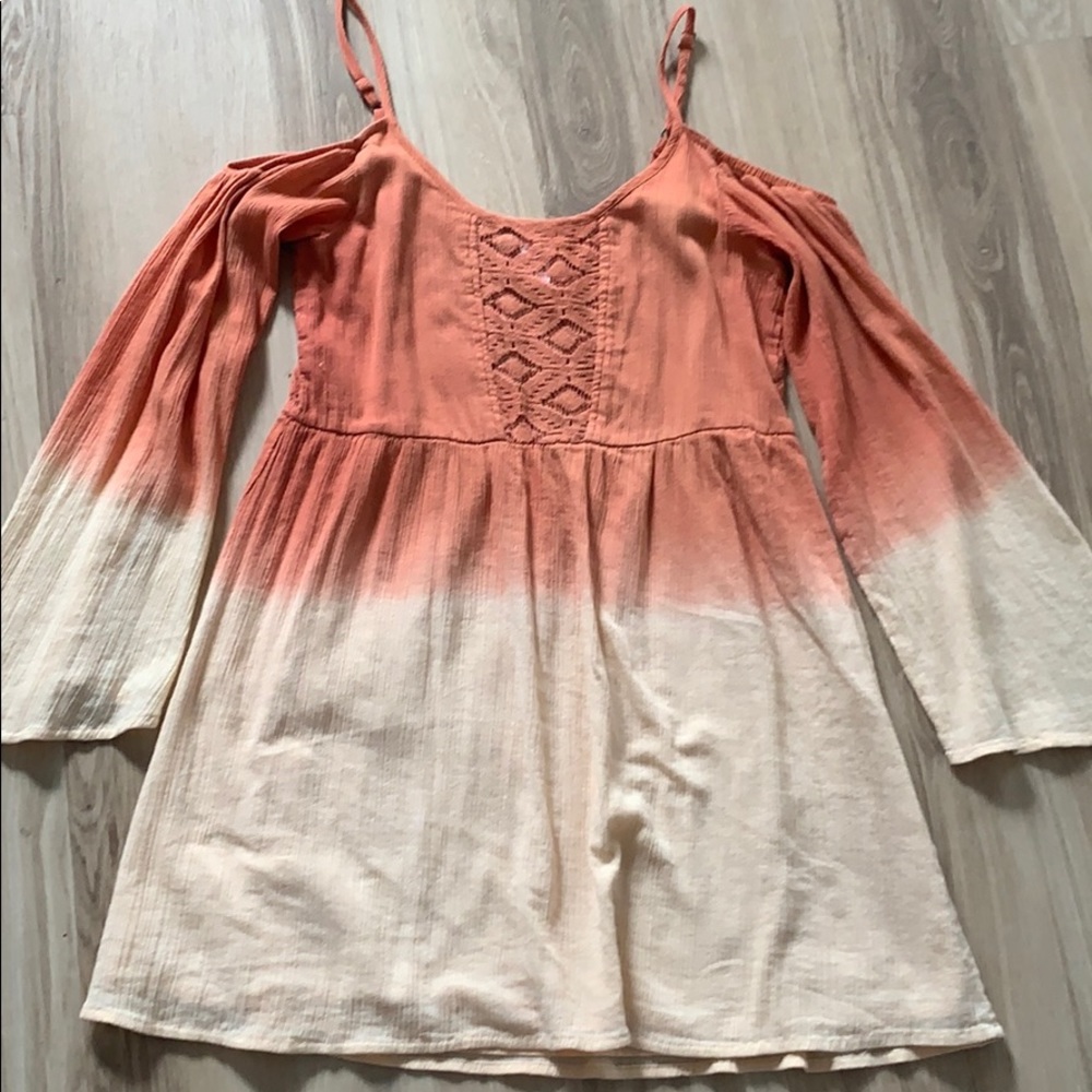 Woman’s Boho style Coral Ombre Cotton Top